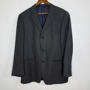 Ermenegildo Zegna Blazer Mens 54 Blue Tan Soft Micro Check Sport Coat Jacket